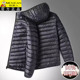 白鸭绒大码 百搭轻便薄款 秋冬连帽外套 轻薄羽绒服男女款 稻草人新款