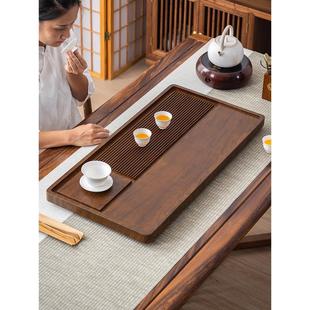 干泡小茶台整块办公室客厅功夫茶具排水 吉谷茶盘实木家用电木新款