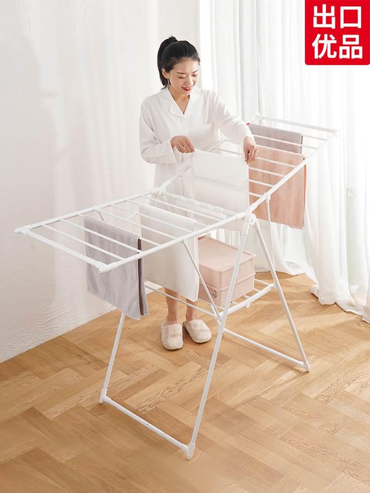 不锈钢儿童落地架新生儿婴儿宝宝小孩暖气片童装衣架折叠晒晾衣挂