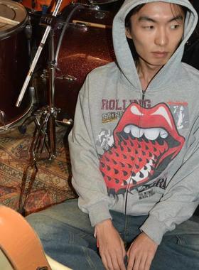 OXXO 复古Vintage设计致敬滚石乐队舌头秋冬Boxy拉链连帽卫衣