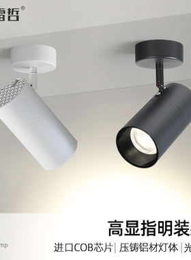 服装店LED射灯店铺商用家用背景墙明装吸顶可调角度COB超亮照明灯