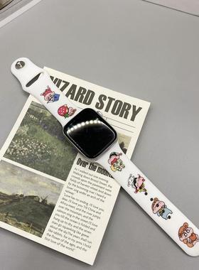 童年回忆蜡笔小新硅胶适用iwatchs9苹果手表带S10applewatchs8765