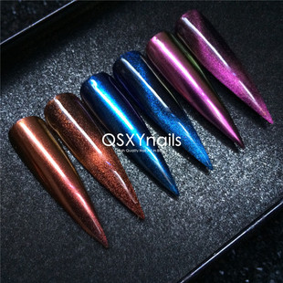 高级质感变色龙磁性粉晶石宽猫眼魔镜面高光红铜宝蓝深粉美甲闪粉