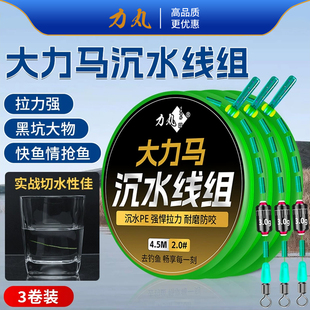 力丸大力马主线线组成品碳芯飞磕巨物鲢鳙钓组大物沉水pe鱼线套装