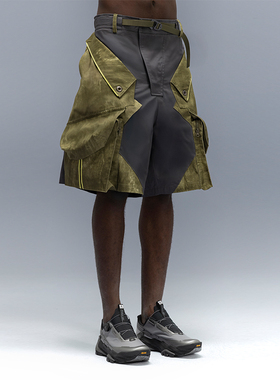 XIPHEVIL「蚀化模组短裤」赛博街头宽松水洗拼接多袋机能运动短裤