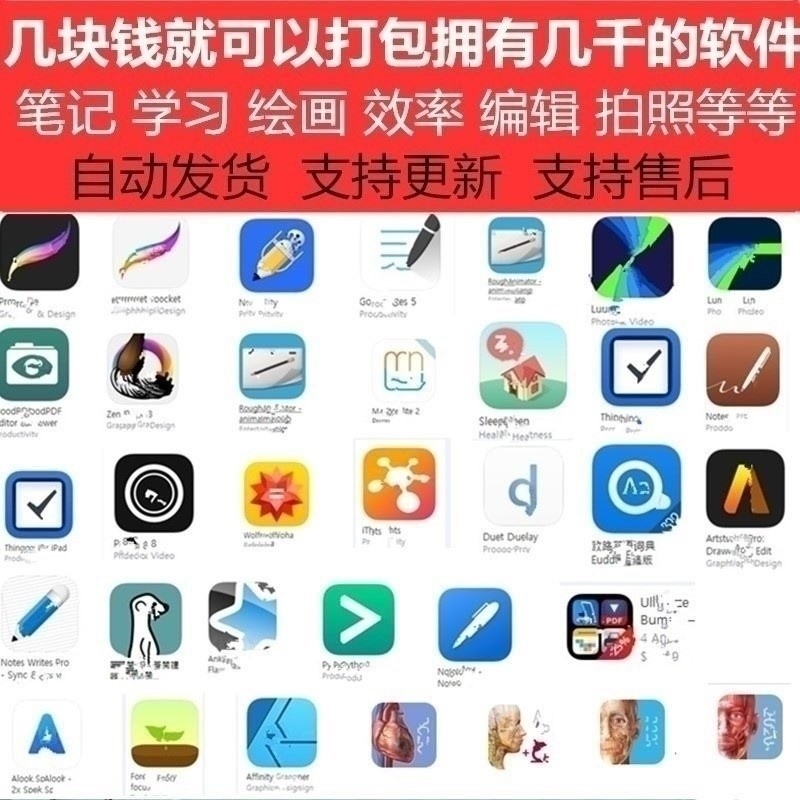 ipad软件永久付费 app购买应用手机生产力免费笔刷 pr