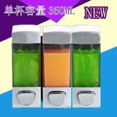 新款 不锈钢手动大容量塑料洗发露沐浴瓶 酒店单双三头皂液器壁挂式