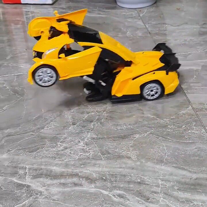 一键变形遥控车玩具儿童电动变形机器人汽车可充电男孩礼品盒装