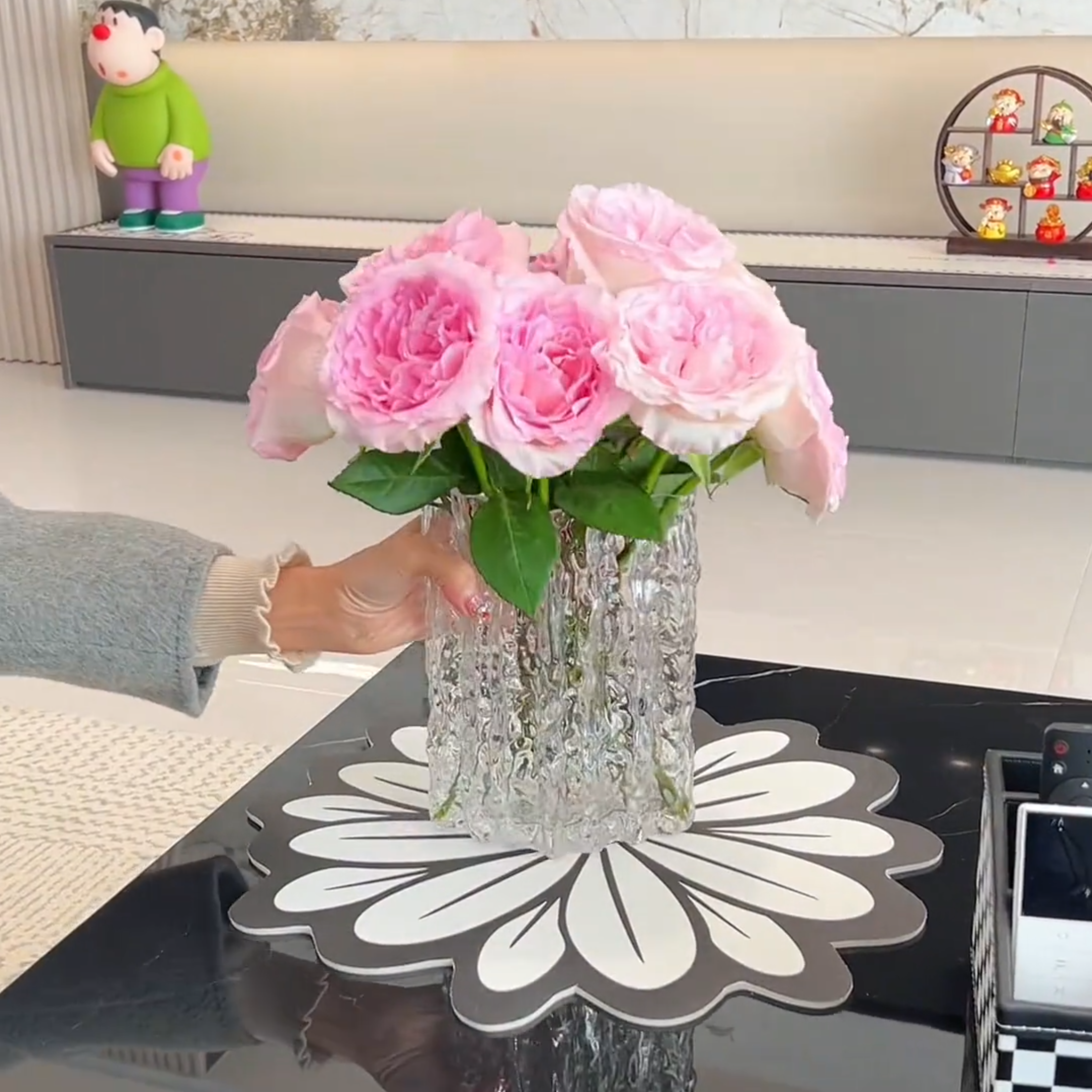 花瓶客厅插花高档大气ins风高颜值冰川透明网红桌面摆件2026新款,鲜花速递/花卉仿真/绿植园艺,花瓶,淘宝优惠券,粉丝福利购,淘宝优惠卷