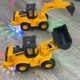 电动万向挖掘机玩具2 6岁宝宝音乐灯光推土机工程车地摊玩具批发