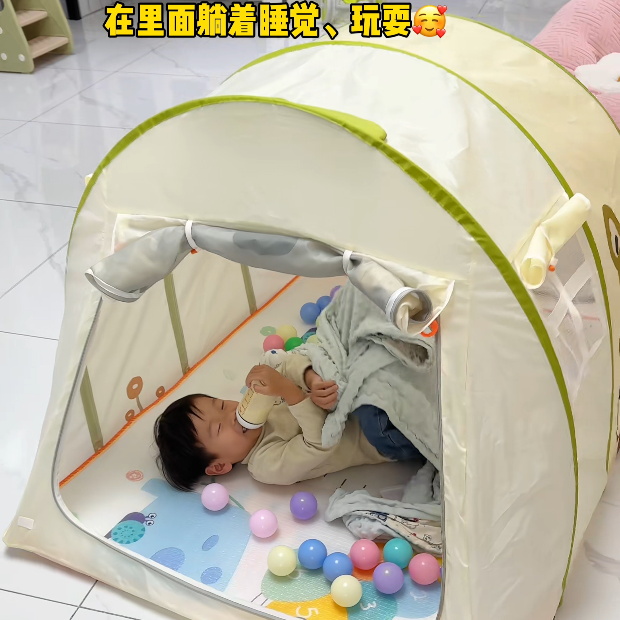 儿童帐篷室内公主城堡游戏屋户外便携式折叠速开男女孩宝宝帐蓬