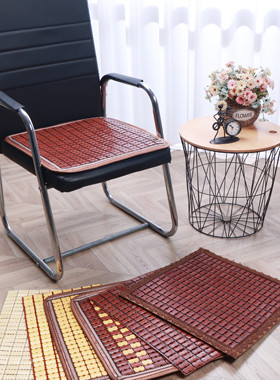 夏季麻将凉席坐垫夏天办公电脑椅子竹凉垫学生汽车理发竹席垫冰垫