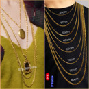 高级泰国佛牌链子金色男女士长款 唐卡玉吊坠挂链符管毛衣素项链绳