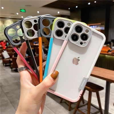 适用iPhone14Promax边框壳苹果13硅胶12Pro全包11软边XR撞色XSMAX