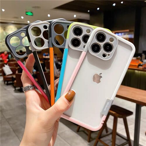 适用iPhone14Promax边框壳苹果13硅胶12Pro全包11软边XR撞色XSMAX