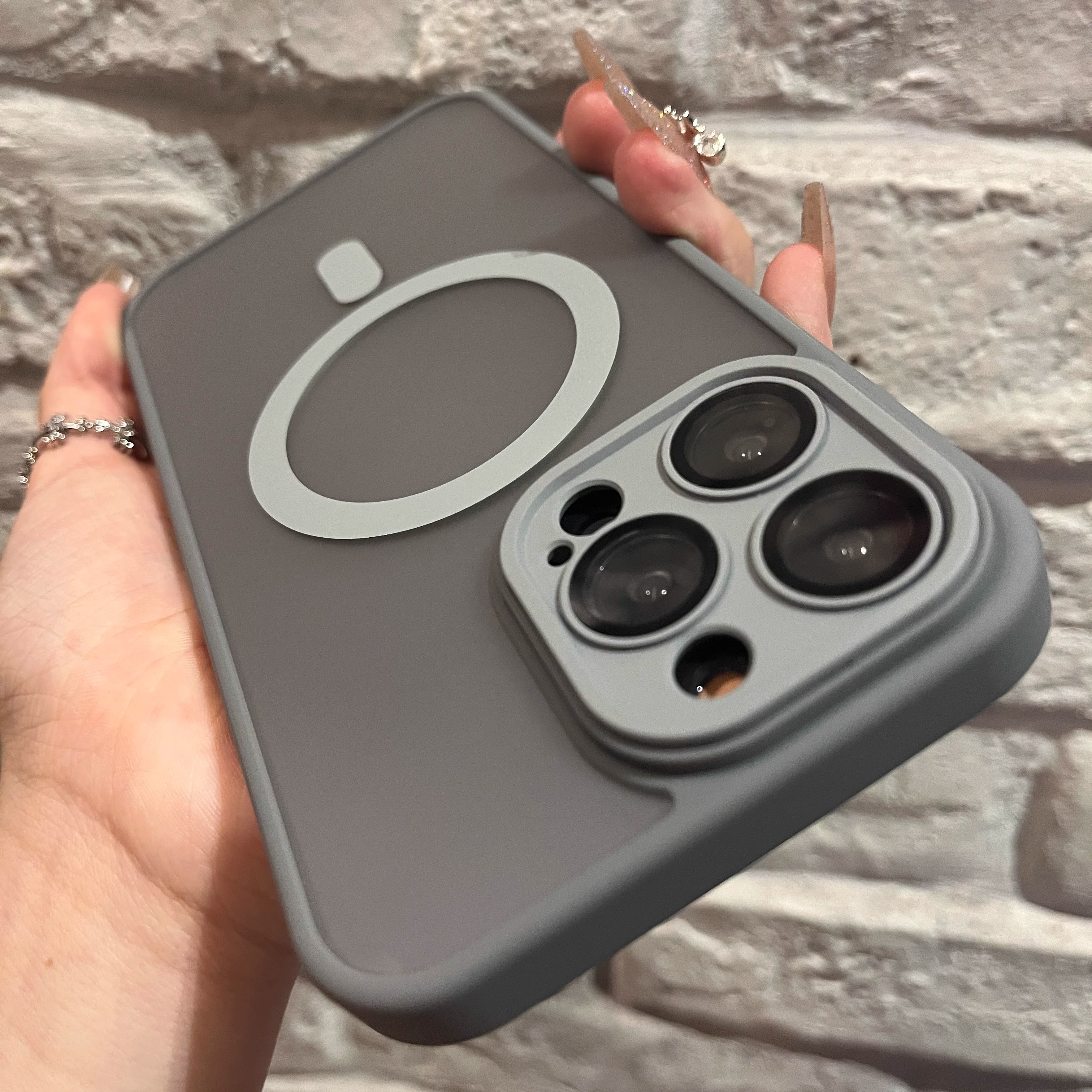 【磨砂钛灰色】iphone15/16pro手机壳磁吸充电适用苹果14proMax新款13简约高级感12全包镜头膜保护套小众男女