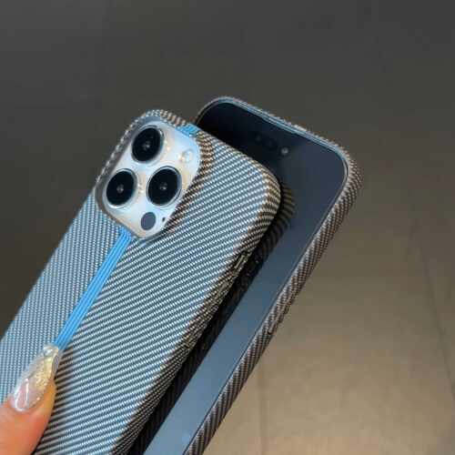 碳纤维凯夫拉纹适用iPhone15ProMax苹果14手机壳15pro新款11超薄12磨砂13pro浮雕小米14/华为P70男女防摔套硬 - 封面