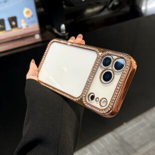 奢华水钻适用苹果17promax手机壳2026新款iPhone16全包防摔15pro透明电镀保护套14高级感女款13超火爆款外壳