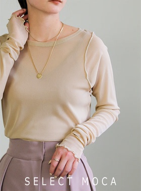 SELECT MOCA春季新款透肉轻薄T恤花边立体装饰日本直邮10009945