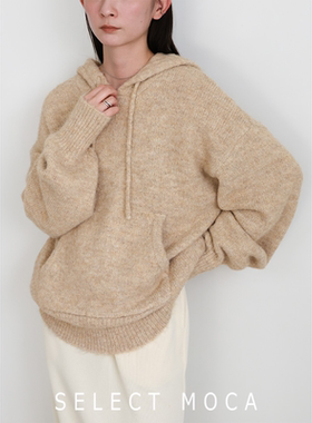 selectMOCA日系慵懒风宽松连帽针织衫