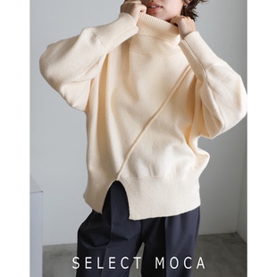 SELECT MOCA秋冬高领套头个性下摆毛衣显高显瘦日本直邮20001458