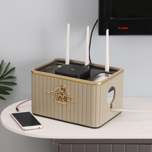 桌面机顶盒wifi收纳盒猫无线路由器电视柜置物架电线插座整理客厅