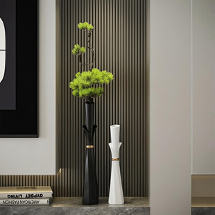 现代简约花瓶一对创意假花摆件客厅入户玄关迎客松新年家居装饰品