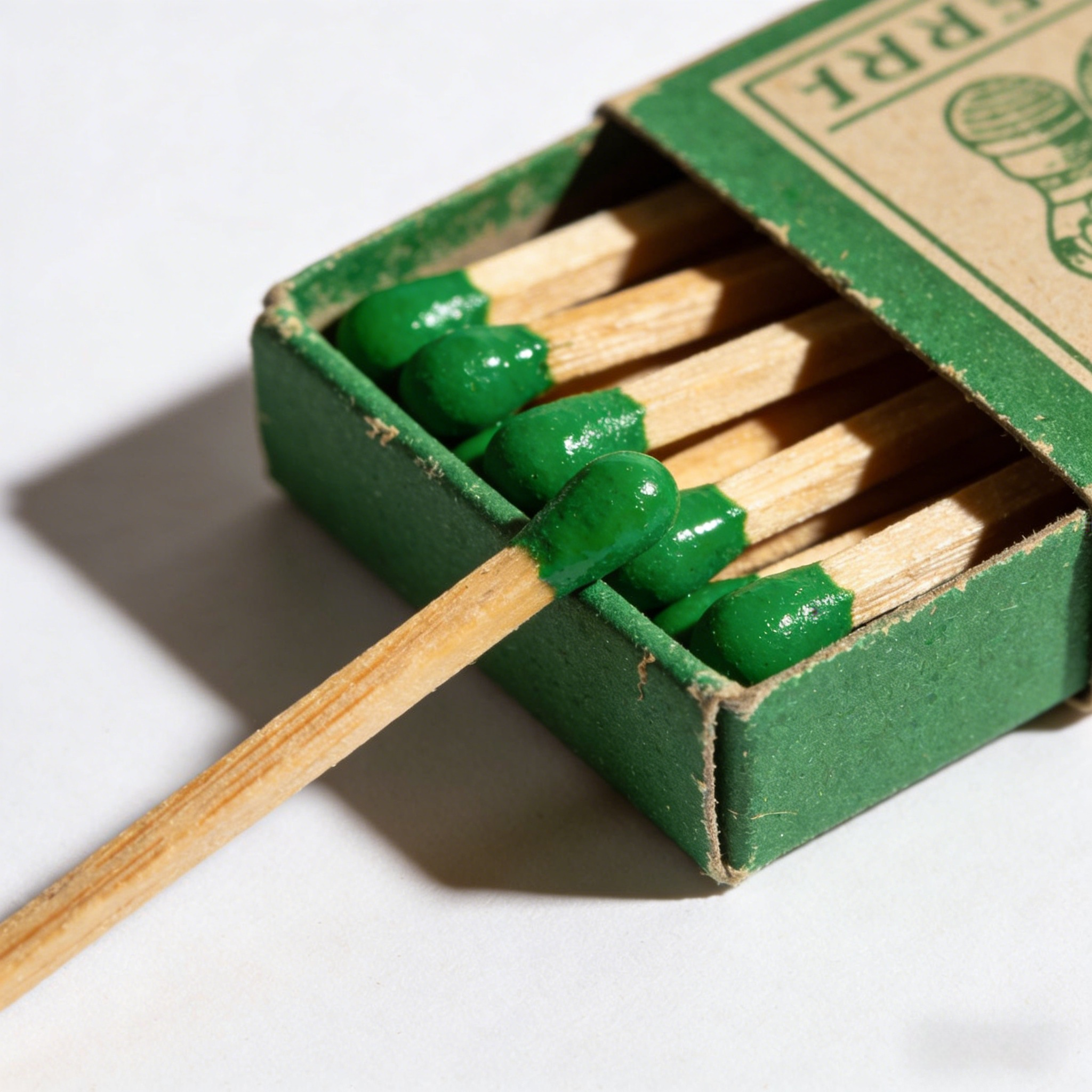 绿盒绿头火柴森系长杆安全无磷香薰蜡烛点香专用露营野餐氛围感