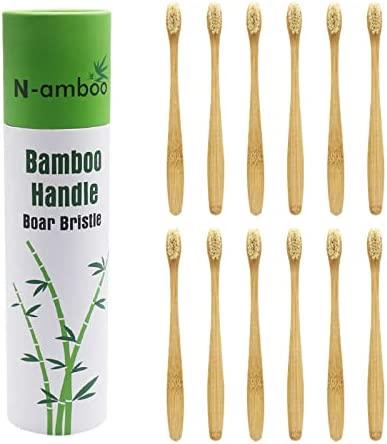 n-amboo boar bristles natural bamboo toothbrush eco-friendly