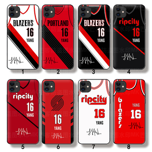 Portland Blazers波特兰开拓者篮球队标杨瀚森手机壳适用于iPhone16PMax苹果15pro钢化玻璃硬壳华为mate70pro