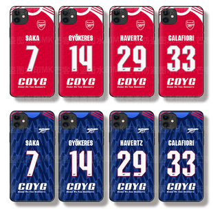 英超阿森纳COYG球迷定制手机壳Arsenal文创周边定做玻璃壳哈弗茨保护壳赖斯羊皮软壳适用于小米15P红米K80pro