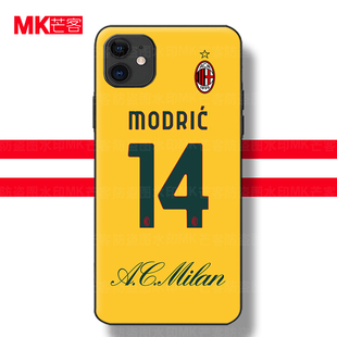 25/26AC米兰客场球衣MODRIC莫德里奇手机壳球迷助威创意玻璃壳球星保护壳OPPO reno14vivo iqoo苹果17PM ip14