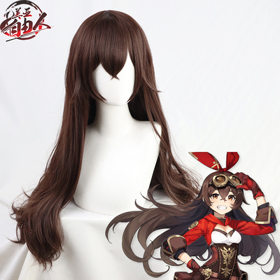 【自由人】原神安柏cos假发旅行者西风团 神侦查骑士80cm微卷现货