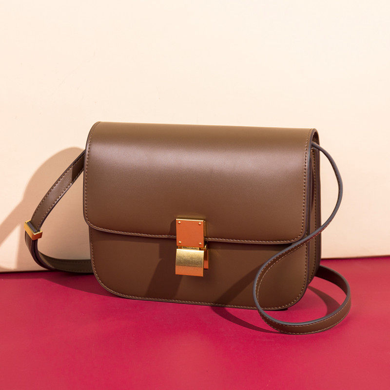 2020新款真皮网红豆腐包box包小ck小方包单肩斜挎包女百搭女包潮