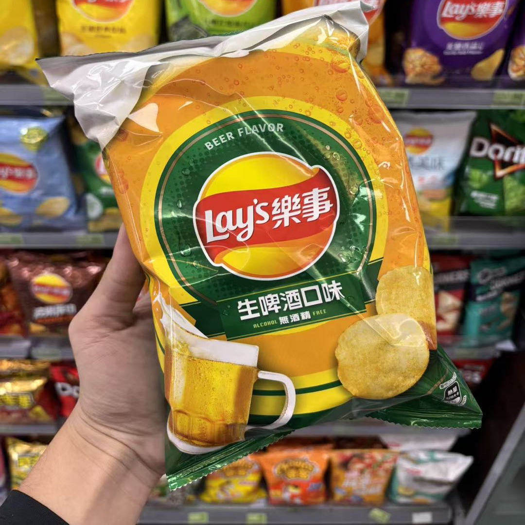 必须收藏!台湾乐事薯片生啤酒榴莲口味薯片
