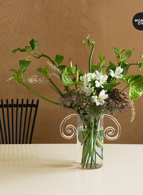 moreove 罗马玻璃花瓶 法式简约摆件客厅插花花器玻璃复古饰品