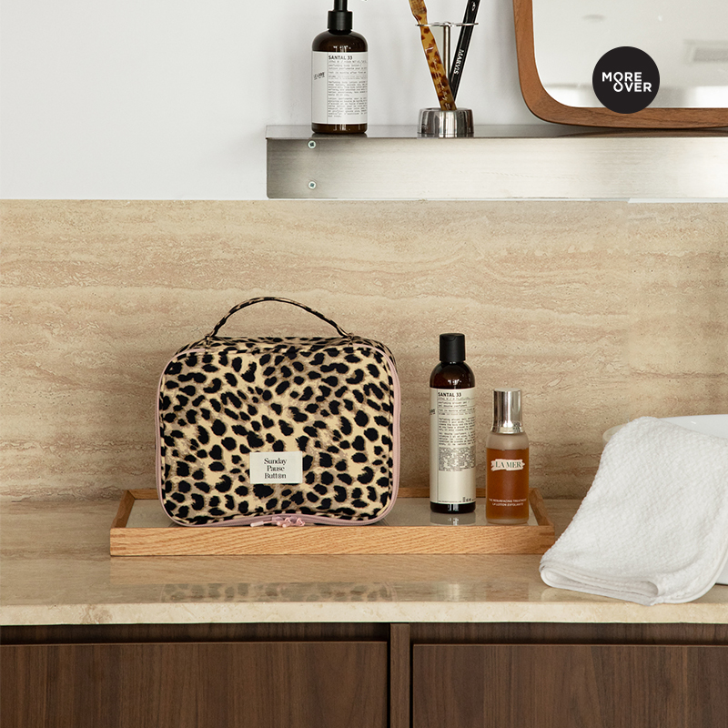MOREOVER豹纹旅行收纳洗漱包大容量便携化妆包护肤收纳手提旅行包