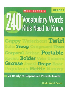 【正版书籍】英文原版 240 Vocabulary Words Kids Need to Know  Grade 4 四年级孩子要知道的240个单词