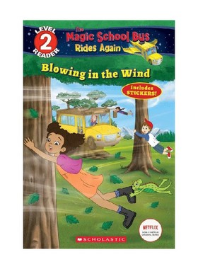 【正版书籍】英文原版 BLOWING IN THE WIND THE MAGIC SCHOOL BUS RIDES AGAIN 神奇校车学乐分级读物