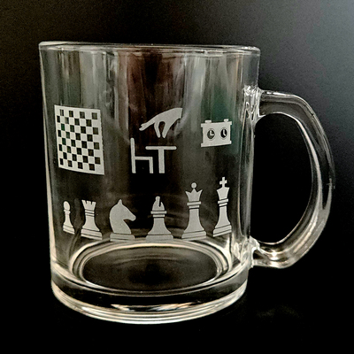 国际象棋激光雕刻玻璃马克咖啡杯