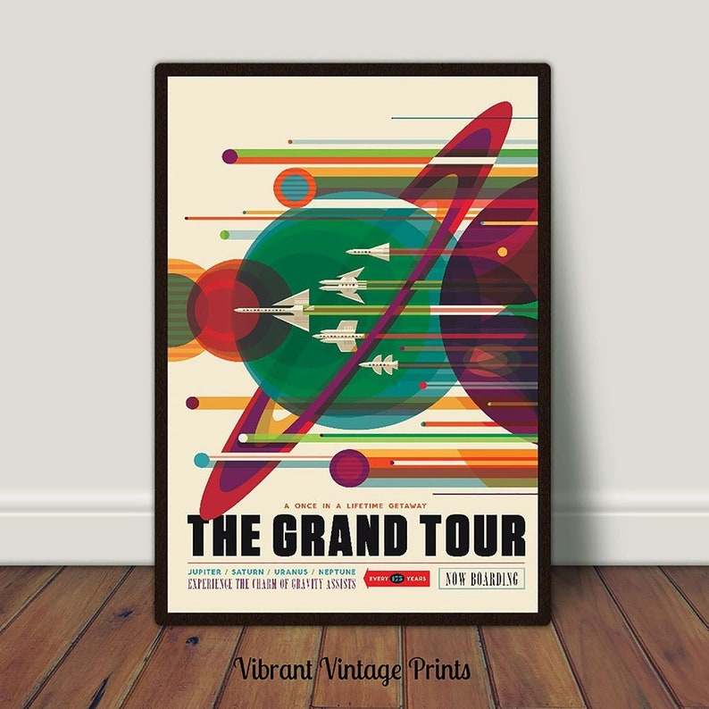 nasa太空旅行装饰画 the grand tour美国宇航局复古艺术宣传海报