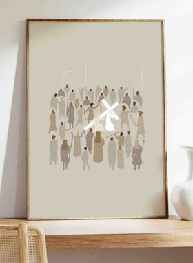 Carrying the Cross墙画装饰画 人物插画玄关治愈艺术挂画