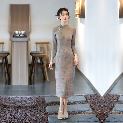 日常旗袍年轻款小个子妈妈女秋装