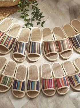 2025新款今年拖鞋贵妇居家拖鞋爬爬垫专用拖鞋棉麻情侣男女款防滑