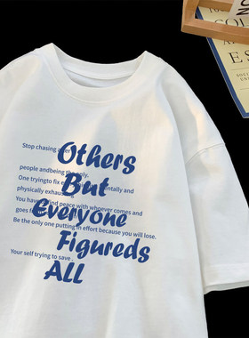 GBOY studio吕小虎白糖玫瑰男装GOODBAI240G纯棉大码宽松短袖T恤