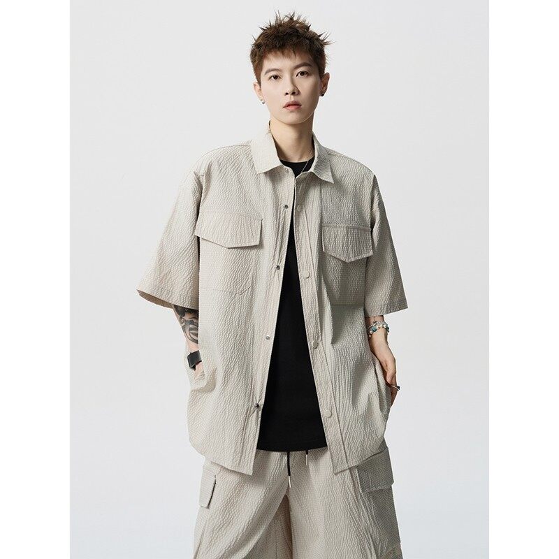 GBOY studio方寸先生执行周期shijoin冰丝大码工装短袖衬衫两件套