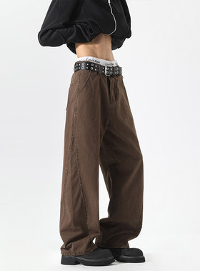 GBOY studio兔先森男装SHIJOIN时有阿茶与阿古宽松水洗直筒休闲裤