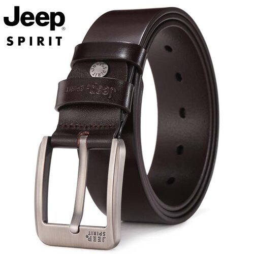 2026新款JEEP男士腰带轻奢皮带真皮头层牛皮针扣结实耐用休闲户外