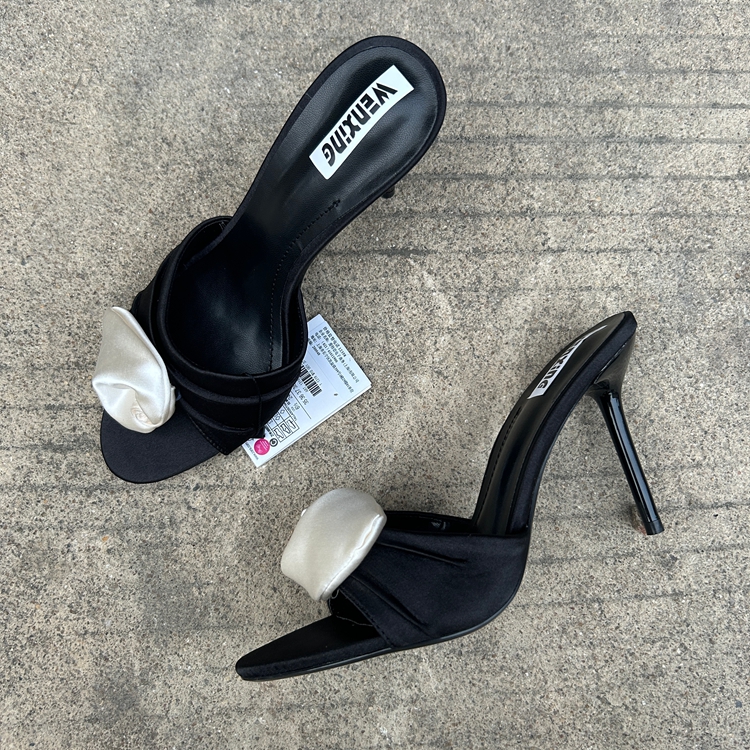 超高跟时尚百搭性感一字凉拖鞋女