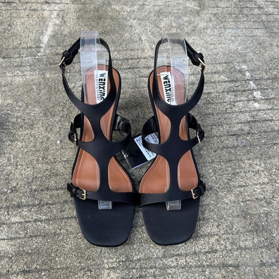 高跟时尚一字扣罗马凉鞋女